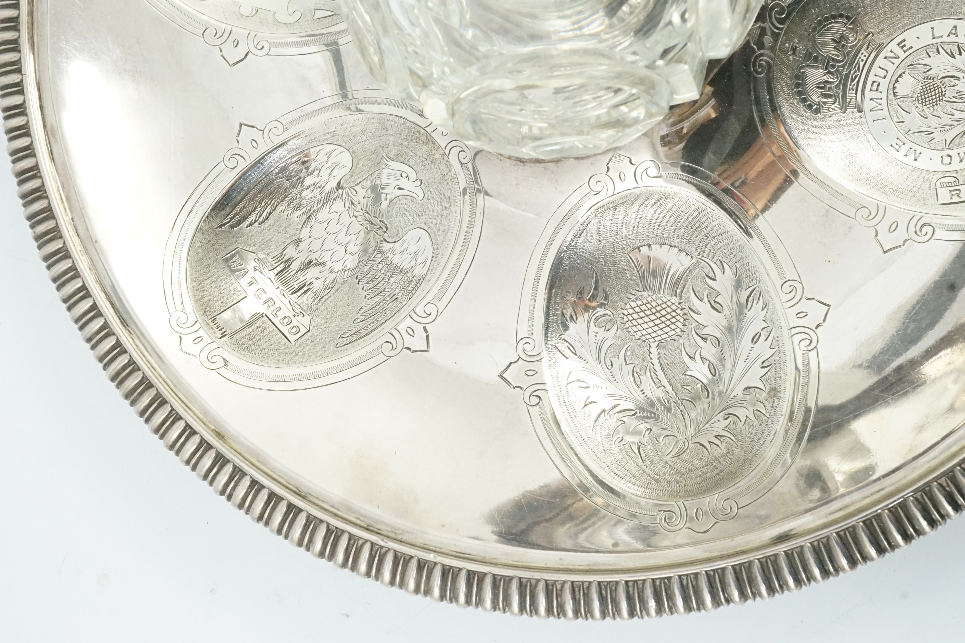 The Royal Scots Greys. An Edwardian silver Regimental inkstand. Hamilton & Inches, Edinburgh 1906